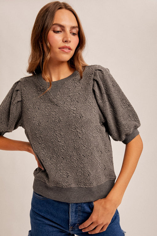 Floral Knit Jacquard Sweatshirt